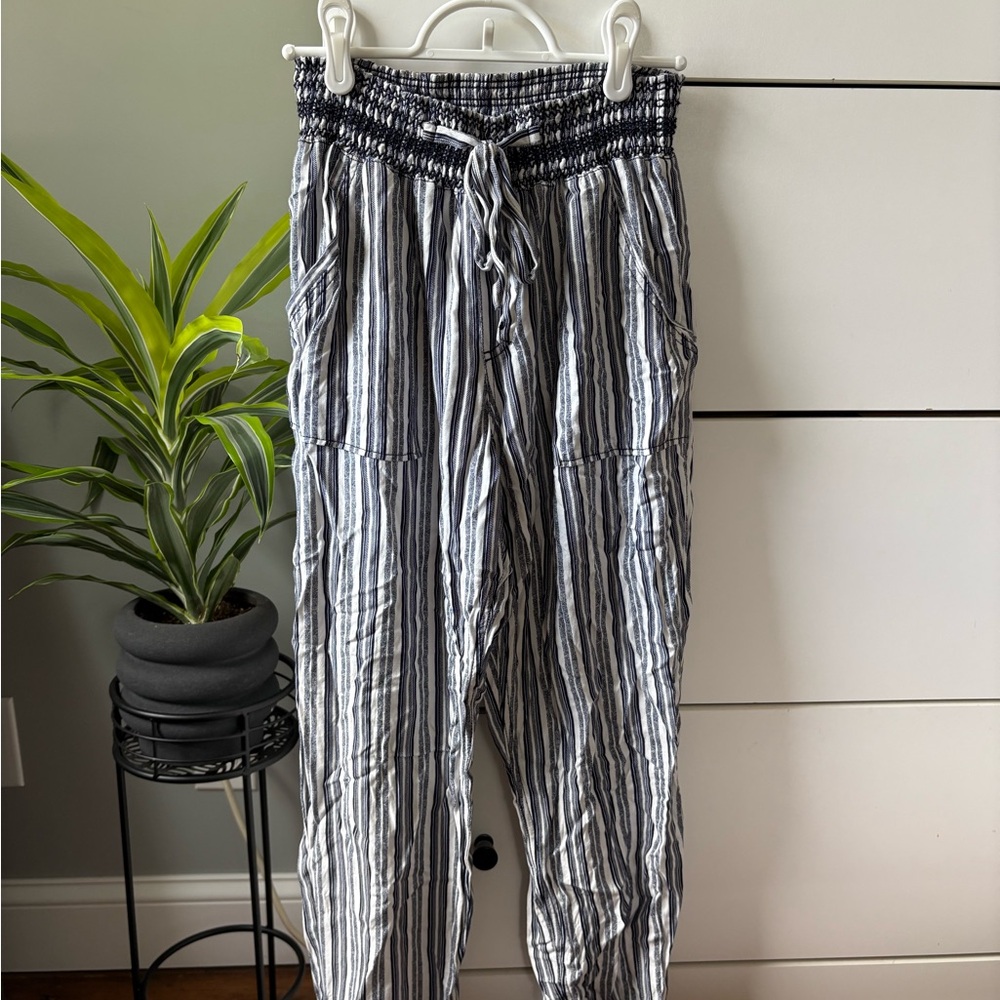 Blue & White Striped Joggers